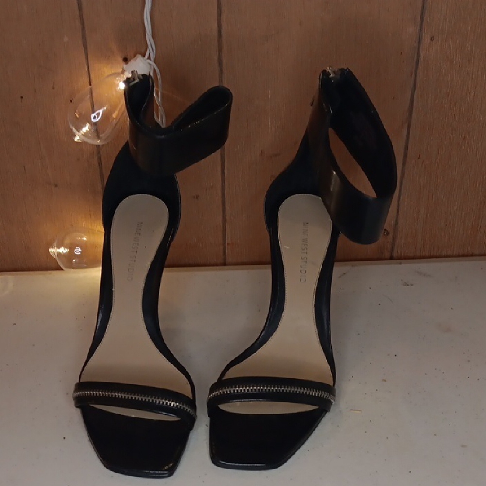 Nine West Black Strappy Heels
